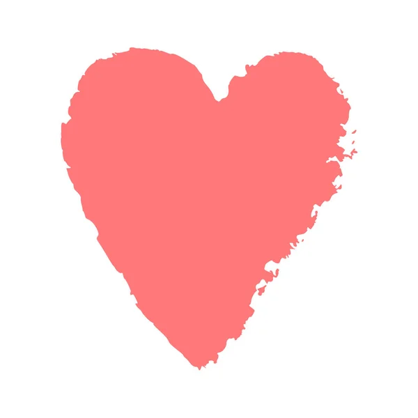 Encre Vectorielle Rose Coeur Logo Forme Symbole Sur Happy Valentines — Image vectorielle