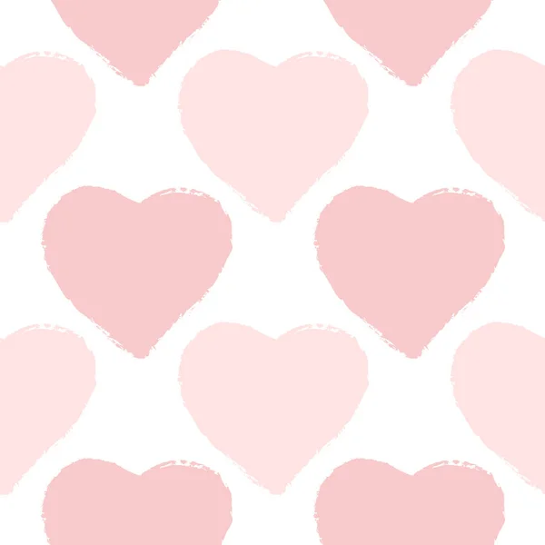 矢量无缝模式与可爱的粉红色心脏 — 图库矢量图片