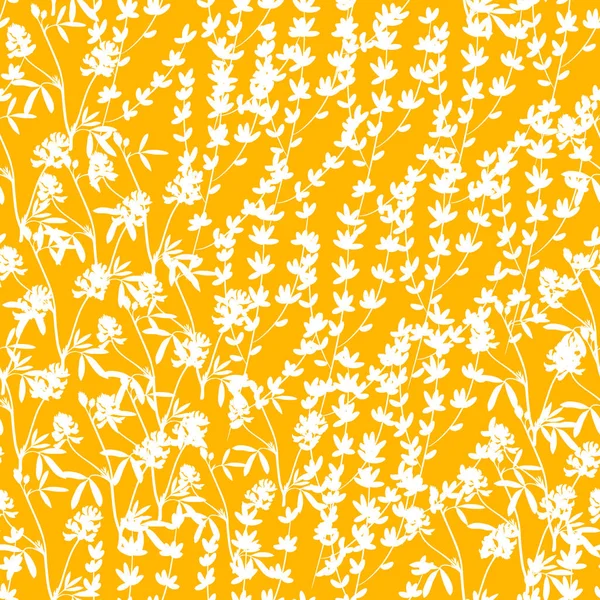 向量花无缝的样式与叶子分支 甜蜜蜂蜜背景 — 图库矢量图片