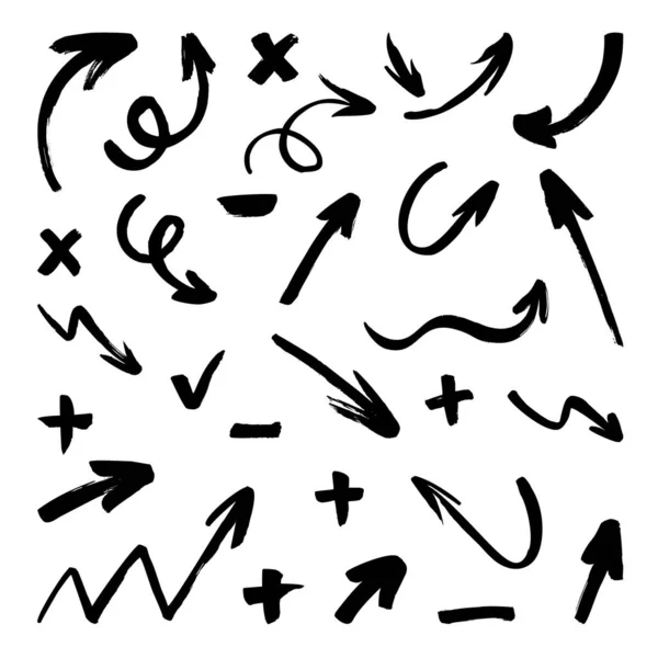 Handgezeichnete Arraws Gesetzt Vektor Doodle Symbol — Stockvektor