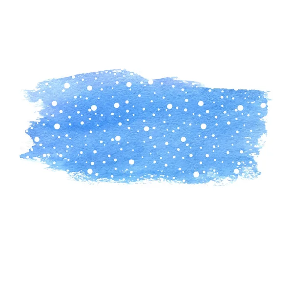 Векторный Фон Зимних Праздников Выпадением Снега Ручной Рисунок Голубой Акварелью — стоковый вектор