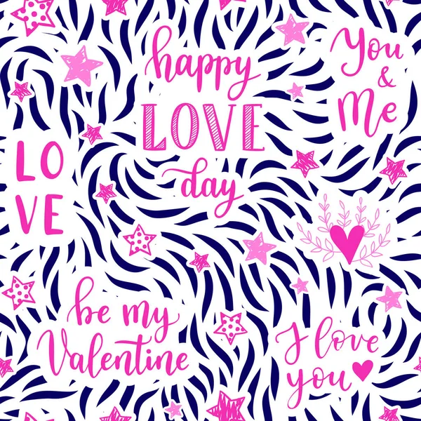 Вектор Мода Весело Заплатки Безшовні Візерунок Happe Любити День Valentine — стоковий вектор