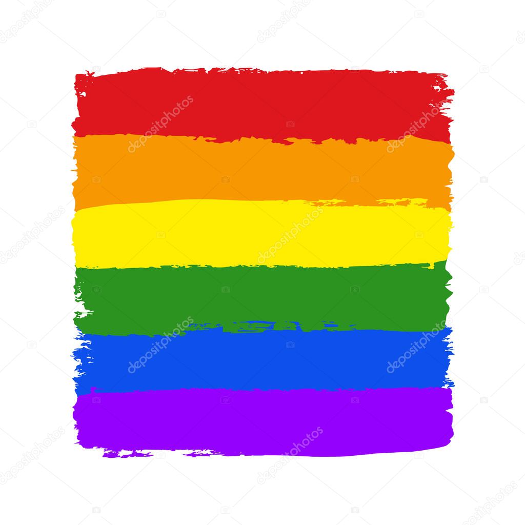 LGBT, gay and lesbian pride rainbow texture. Vector symbol of gay pride design element isolated on white background.