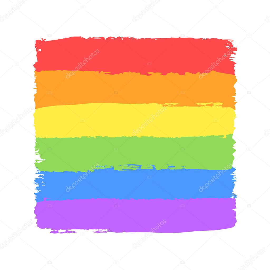 LGBT, gay and lesbian pride rainbow texture. Vector symbol of gay pride design element isolated on white background.