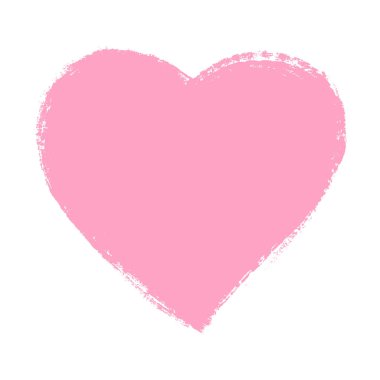 Pink hand drawn heart element. Vector background. clipart