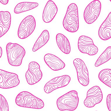 Kroki taşlar ile Seamless modeli. Vektör karikatür ve boho arka plan. Çizim doodle.