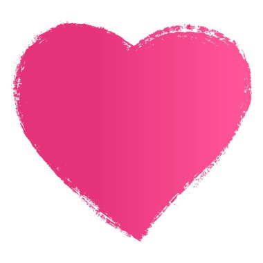 Vektör el çizilen mürekkep pembe kalp.