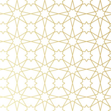 Altın gradyan tebrik seamless modeli. Vektör süslü geometrik parlayan arka plan İslam tarzı