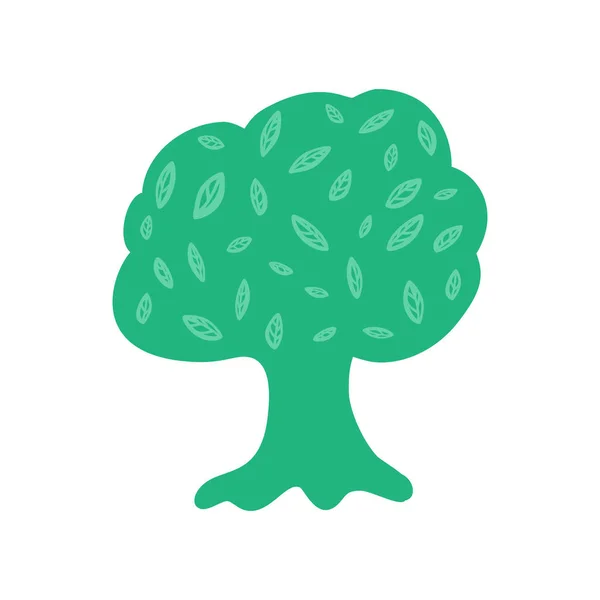Sommergrüne Baumblätter Logo Etikett Illustration Vektor Natürliches Organisches Element — Stockvektor