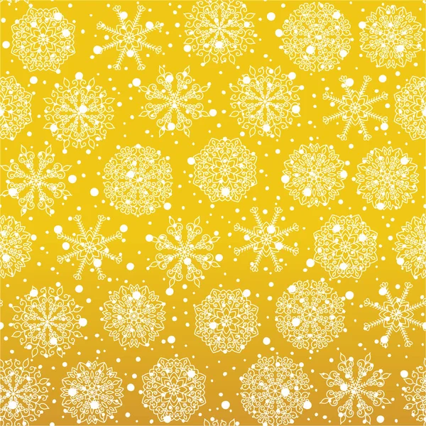 Férias Inverno Gradiente Dourado Natal Com Flocos Neve Padrões Sem — Vetor de Stock