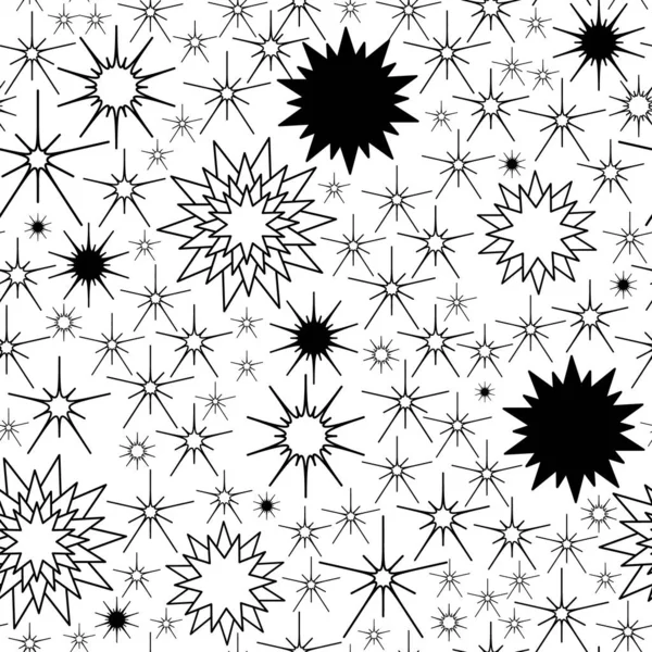 Padrão Sem Costura Com Estrelas Vetoras Doodle Vector Fundo Abstrato — Vetor de Stock