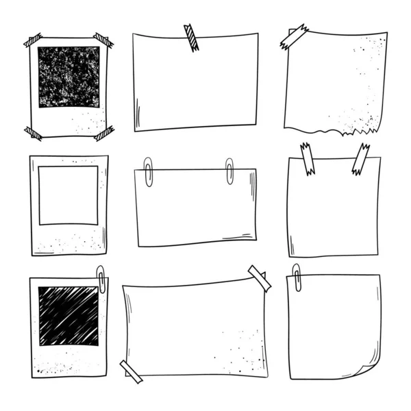 Cuadernos Vectoriales Fotogramas Ilustración Vectorial Doodle Dibujado Mano Vintage Conjunto — Vector de stock