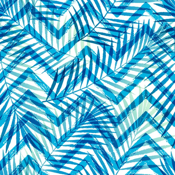 Summer gradient tropical palm tree leaves with ZigZag seamless pattern. Vector grunge design for cards, wallpapers, backgrounds and natural product.