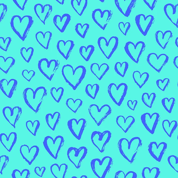 El drawnhearts seamless modeli. Vektör arka plan rengini yıl 2018 ile