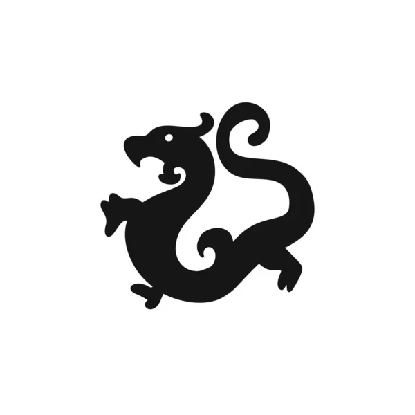 China Dragon Logo Semplice Icona Simboli Zodiacali Etichetta Vettore Vettoriale Stock