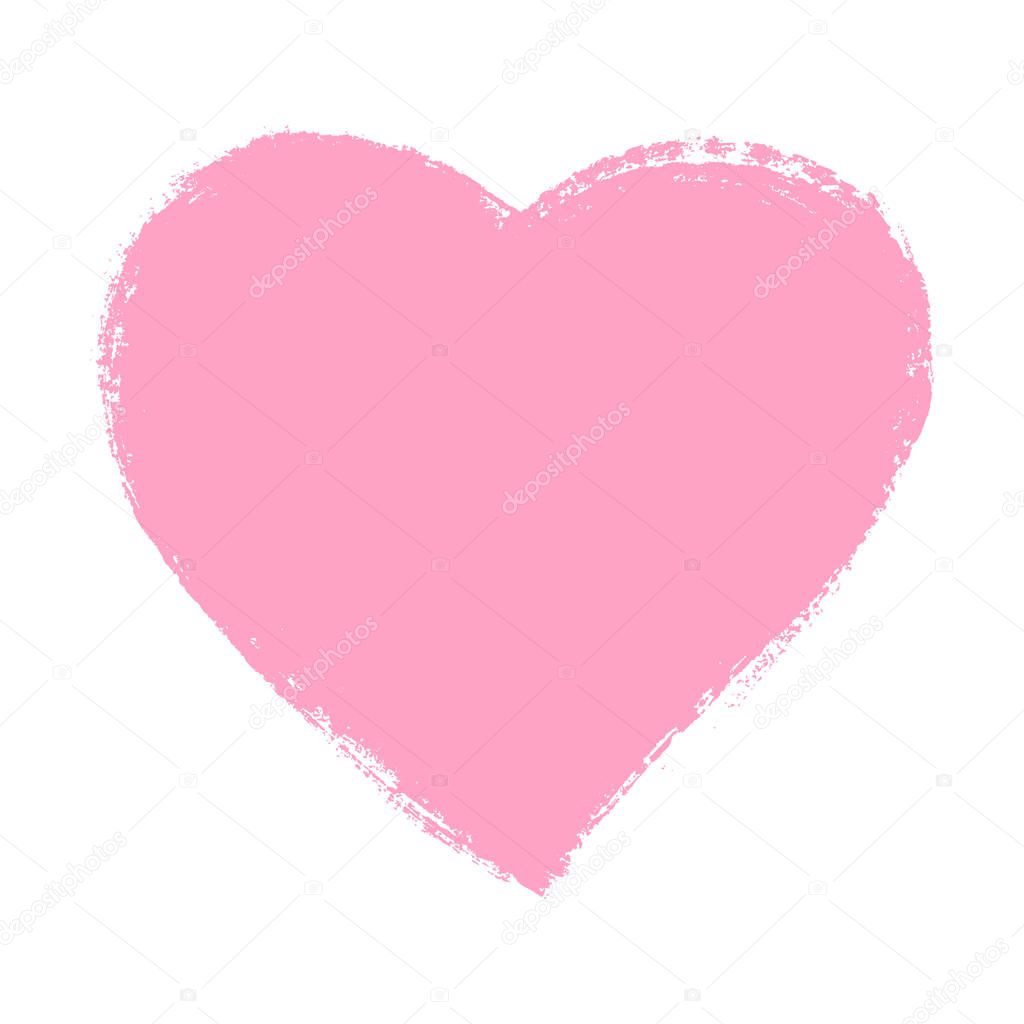 Pink hand drawn heart element. Vector background.