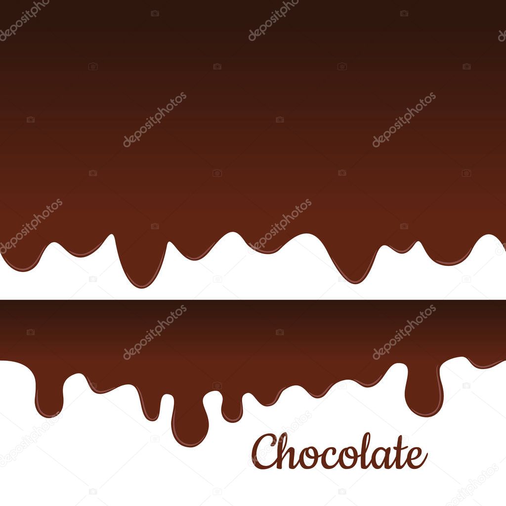 Melted chocolate seamless vector. Sweet drips background.   