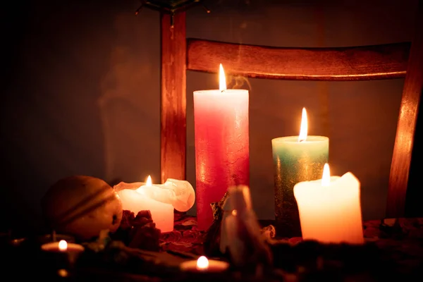 Candles Calm Background Meditation 스톡 사진