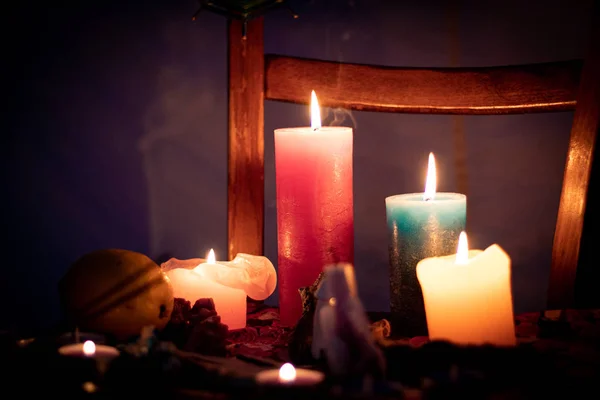 Candele Uno Sfondo Calmo Meditazione — Foto Stock