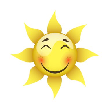 beyaz zemin üzerine sarı güneş gülümsüyor