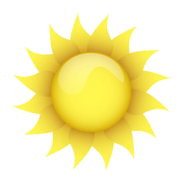 Yellow sun on a white background — Stock Vector
