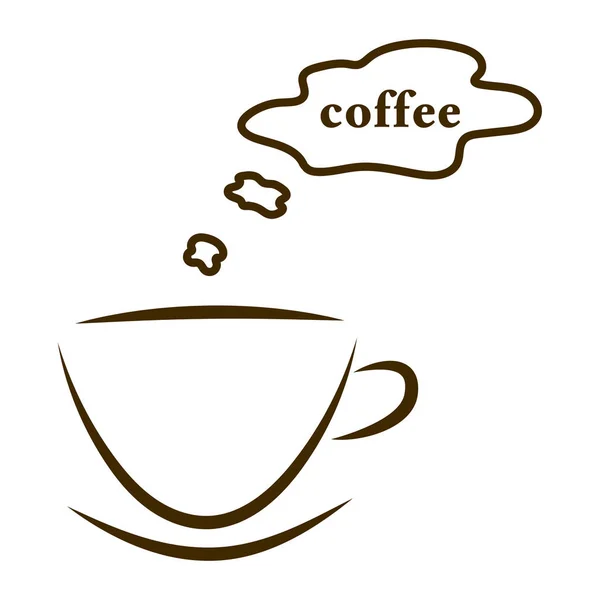 Web Ikone Tassen Kaffee Mit Dampfwolke Idee Isoliert — Stockvektor