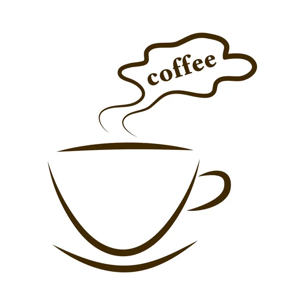 Web Symbol Tassen Kaffee Mit Dampfwolke Kaffee Isoliert — Stockvektor