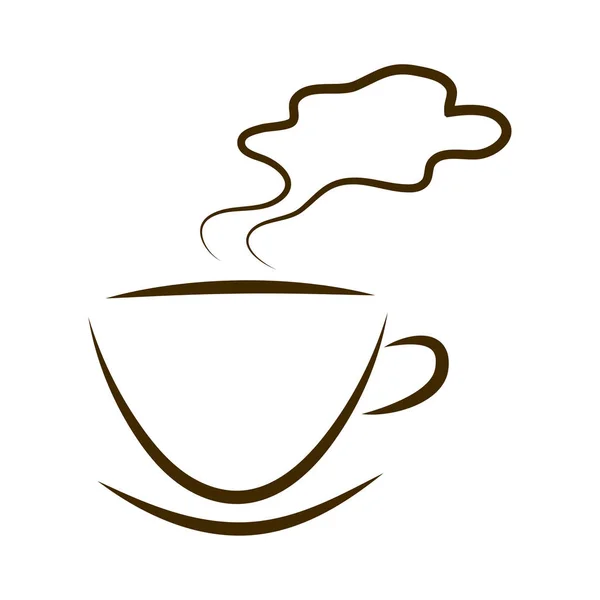 分離された蒸気雲とコーヒーの Web アイコン カップ — ストックベクタ