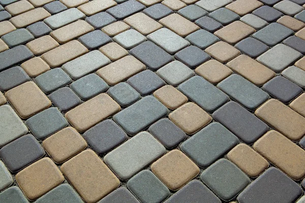 City Rectangular Colored Paving Tiles Close — Stock Photo, Image