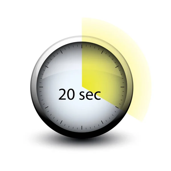 秒表与到期时间 20秒 Web 图标隔离 — 图库矢量图片