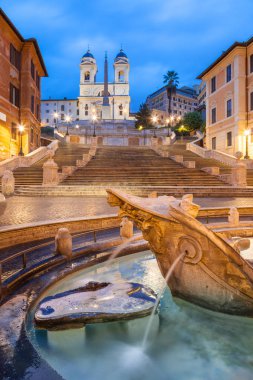 İspanyol Merdivenleri Trinita dei Monti şafak, Roma, İtalya, Avrupa