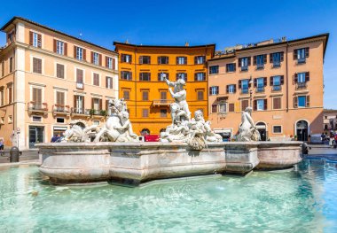 Piazza Navona, Roma, İtalya, Avrupa. Roma antik stadyum Atletizm yarışmaları (Domitian Stadium) için. Roma Navona Meydanı İtalya ve Avrupa'nın en iyi bilinen yerlerinden biridir