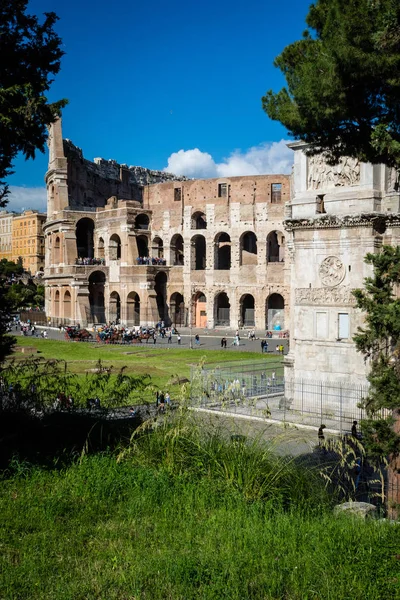 Coliseu Arco Constantino Roma Itália Europa — Fotografia de Stock