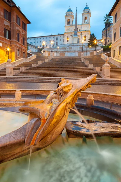 Spanish Steps Trinita Dei Monti Dawn Rome Italy Europe — Stock Photo, Image