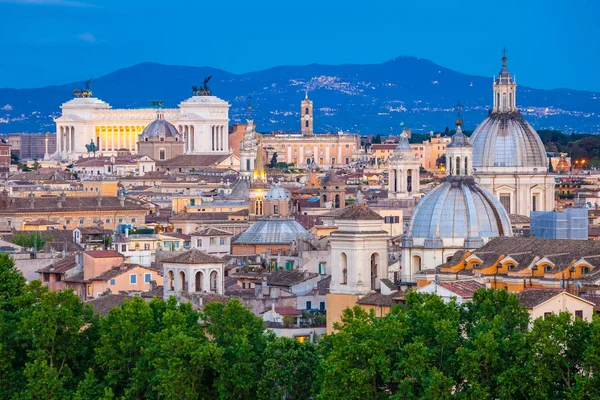 Stadtbild Von Castel Sant Angelo Zur Blauen Stunde Rom Italien — Stockfoto