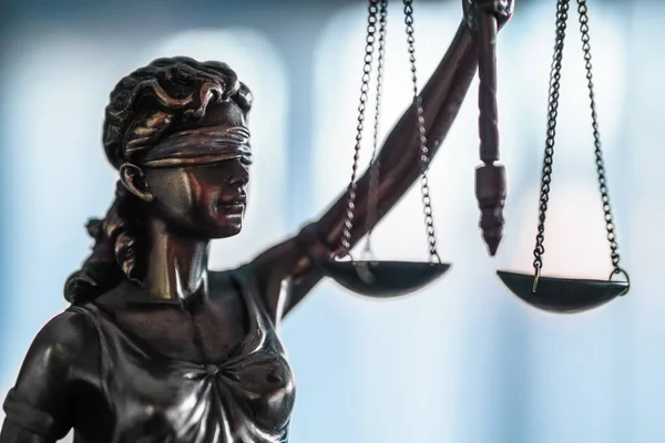 Statue Der Gerechtigkeit Mit Waage Anwaltsbüro Lady Justice Symbol Der — Stockfoto