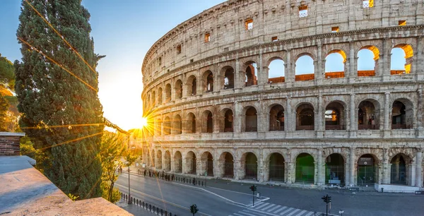 Colosseum Sunrise Rome Italy Europe Rome Ancient Arena Gladiator Fights — Stock Photo, Image