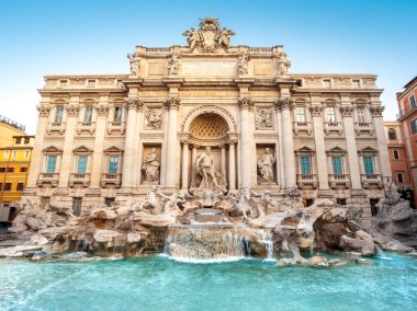 Trevi Çeşmesi gündoğumu, Roma, İtalya, Avrupa