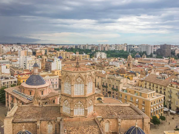 Skyline Mit Blick Auf Die Kathedrale Und Die Stadt Valencia — Stockfoto