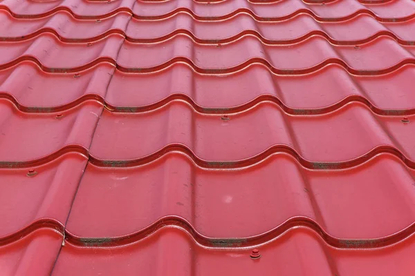 Rot Glänzende Dachziegel Nahaufnahme Textur Hintergrund — Stockfoto