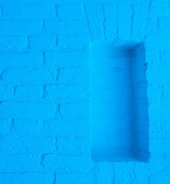 Современный Неоновый Синий Цвет Кирпичной Стены Текстуры Фона Пустой Каркас — стоковое фото