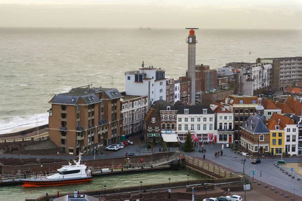 Barco Atraque Puerto Vlissingen Una Ciudad Holandesa Popular Típica Zelanda — Foto de Stock