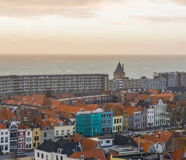 Ciudad Skyline Vlissingen Con Vista Mar Popular Ciudad Zelanda Países — Foto de Stock