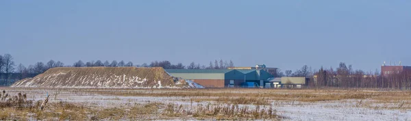 Industriegebiet Mit Sandberg Und Lagerhaus Majoppeveld Ein Holländisches Industriegelände Der — Stockfoto