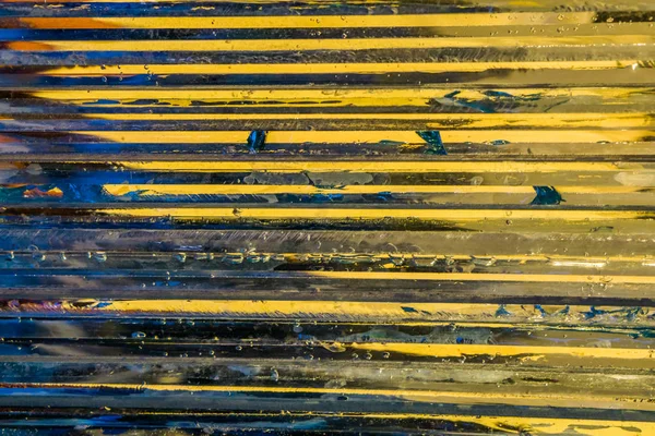 Стеклянный Узор Синими Желтыми Цветами Горизонтальные Линии Современный Архитектурный Фон — стоковое фото