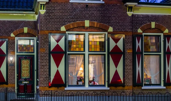 Typisch Hollands Luxe Huis Landelijke Stijl Dure Architectuur Nederland Verlichte — Stockfoto