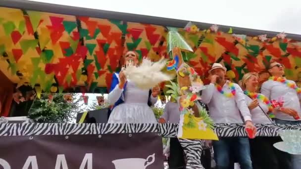 Party Trailer Hbt Pride Parade Antwerpen Människor Firar Augusti 2019 — Stockvideo