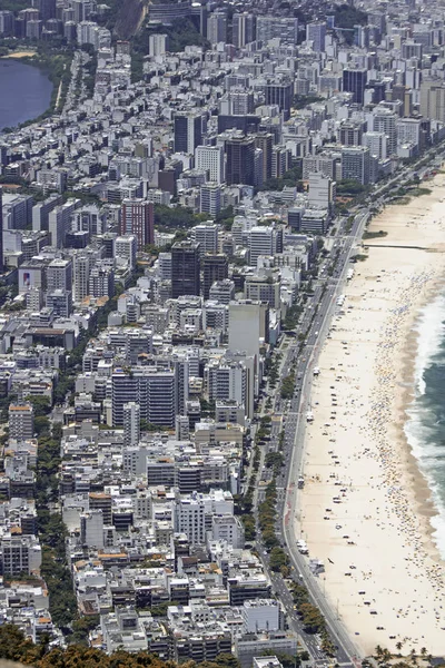 Vista Aérea Praia Leblon Ipanema — Fotografia de Stock