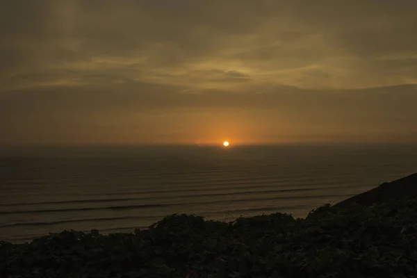 Krásný Západ Slunce Nad Pobřeží Lima Peru — Stock fotografie