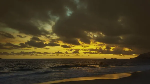 Coucher Soleil Coloré Sur Plage Ipanema Rio Janeiro Brésil — Photo